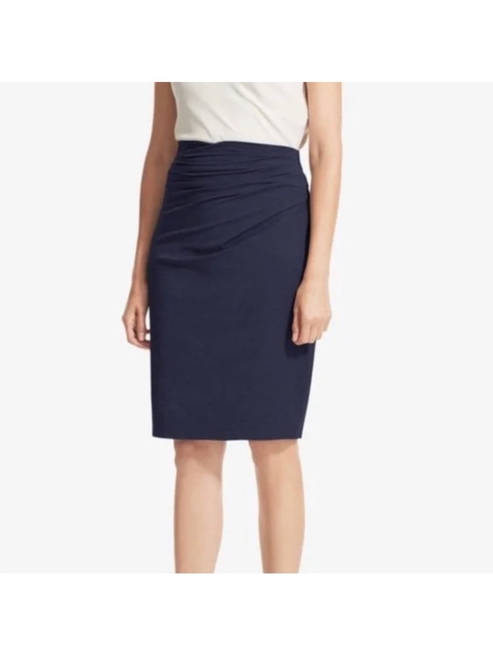 MM Lafleur Dark Iris Navy Ruched Soho Skirt size medium